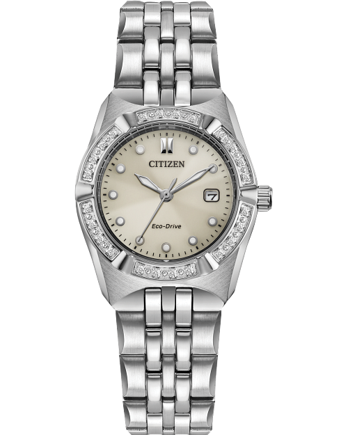 Corso Diamond Taupe Dial Stainless Steel Bracelet EW2710 51X CITIZEN
